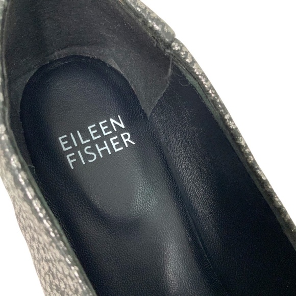 EILEEN FISHER Genuine All Around Leather Glamour Ballet Flats High Vamp US Sz 5 - Picture 6 of 9
